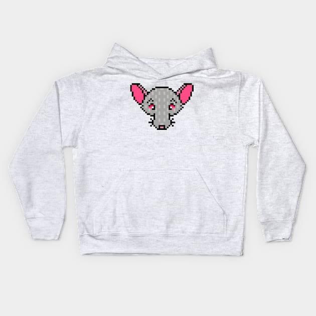 Pixelated Rad Rat (Full Color Version) Kids Hoodie by Rad Rat Studios